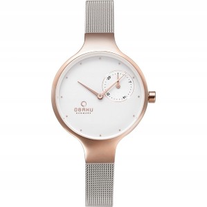 OBAKU V201LDVWMC - Eng Rose Bi - Damski - Zegarek na bransolecie mesh