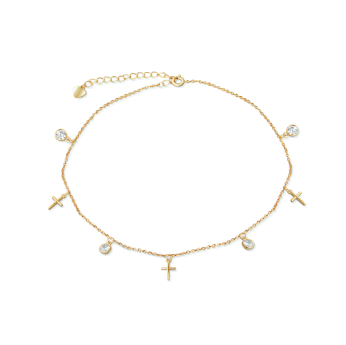 JVD - KRZYŻYKI & Cyrkonie - Srebro Ag925 - Bransoletka