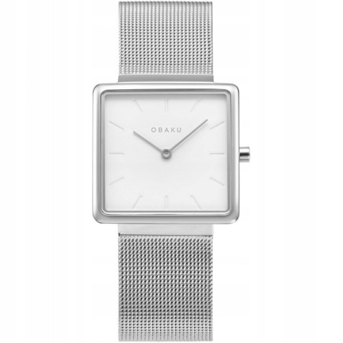 OBAKU V236LXCIMC - Kvadrat Steel - Damski - Zegarek na bransolecie mesh