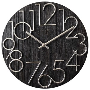 JVD HT99.1 - 30cm - Zegar ścienny - Ciemny brąz