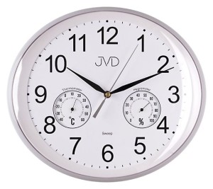 JVD HTP64.1 - 30x27cm - BIAŁY - Zegar ścienny z termometrem i hydrometrem