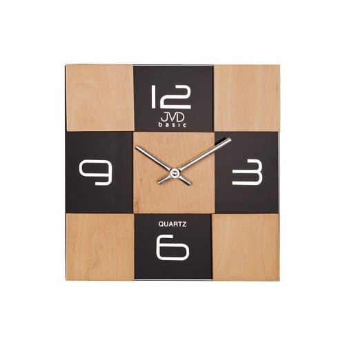 JVD N29081.3 - 30x30cm - Zegar ścienny - Szkło i Drewno