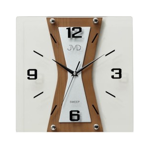 JVD NS17010/41 - 30x30cm - Zegar ścienny - Drewno i Szkło