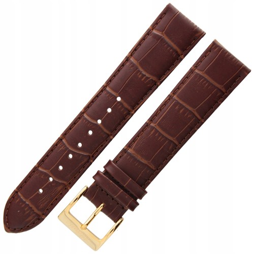 ATLANTIC Croco XL - 22mm - BRĄZOWY - Skórzany pasek do zegarka