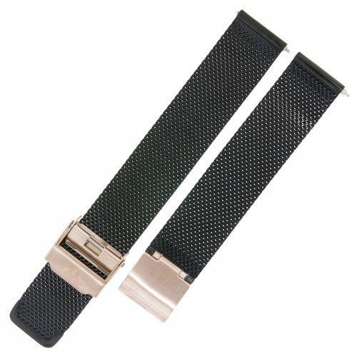 BISSET BM-101 - 14mm - Czarny - Bransoletka do zegarka - Siatka połysk
