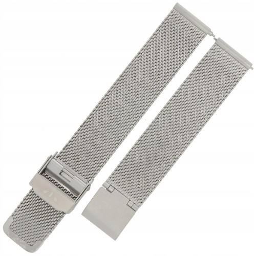 BISSET BM-101 - 14mm - Srebrny - Bransoletka do zegarka - Siatka matowa