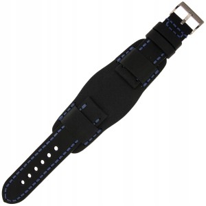 TEKLA WK13 - 20mm - CZARNY - Skórzany pasek do zegarka - Handmade in Poland