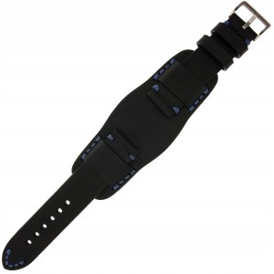 TEKLA VK13 - 20mm - CZARNY - Skórzany pasek do zegarka - Handmade in Poland
