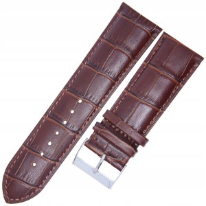 TEKLA K20 - 26mm - Krokodyl - BRĄZOWY - Skórzany pasek do zegarka