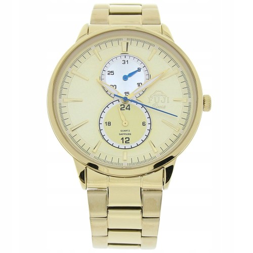 FUJI Time M7108QG - GOLD - Męski - Zegarek kwarcowy na bransolecie