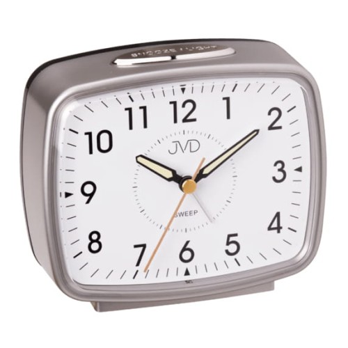 JVD SRP905.3 - 11,8x10,2cm - SREBRNY / Czarny - Budzik wskazówkowy