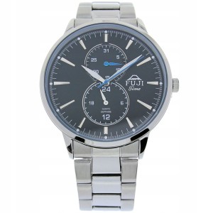 FUJI Time M7108QS - BLACK - Męski - Zegarek kwarcowy na bransolecie