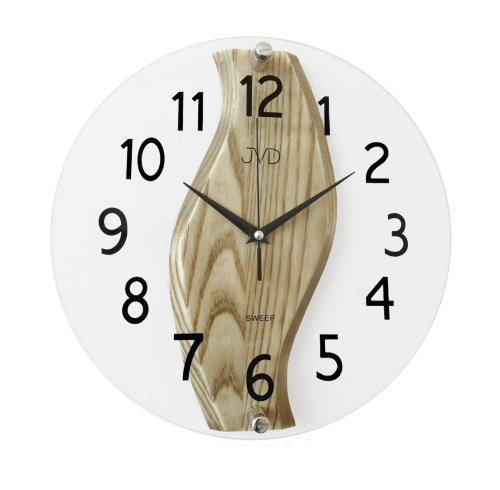 JVD NS19036/78 - 30cm - Zegar ścienny - Drewno i Szkło