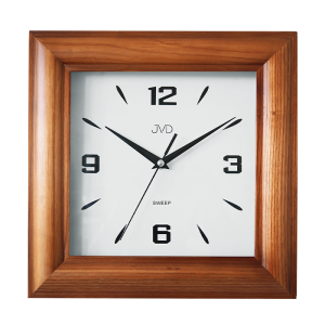 JVD NS20183.2 - 28x28cm - Średni brąz - Drewniany zegar ścienny