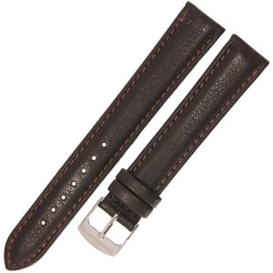 HORIDO 0074L - CIEMNY BRĄZ - 18mm - Skórzany pasek do zegarka o strukturze Bizona