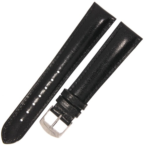 HORIDO 0158 - CZARNY - 19mm - Skórzany pasek do zegarka