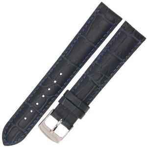 HORIDO 0189 - GRANATOWY - 18mm - Skórzany pasek do zegarka