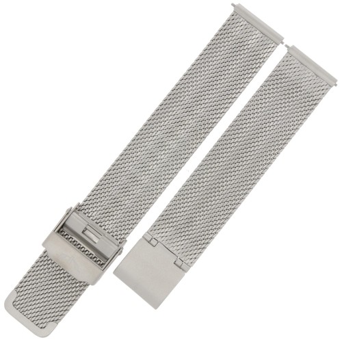 BISSET BM103 - Srebrna Mat - 14mm - Siatka - Stalowa bransoleta do zegarka