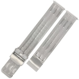 BISSET BM103 - Srebrna - 16mm - Siatka - Stalowa bransoleta do zegarka