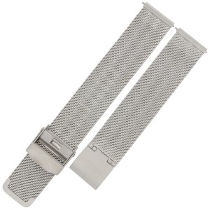 BISSET BM103 - Srebrna Mat - 16mm - Siatka - Stalowa bransoleta do zegarka