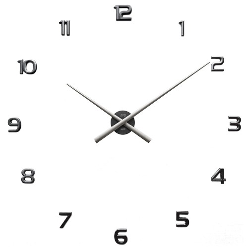 JVD HT465.7 - ~90cm - Zegar naklejany - Czarny/Srebrny