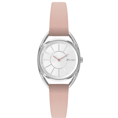 MINET MWL5020 - ICON Nude Pink - Damski - Zegarek na pasku skórzanym