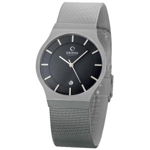 OBAKU V123GCBMC - Fred Onyx - Męski - Zegarek na bransolecie mesh