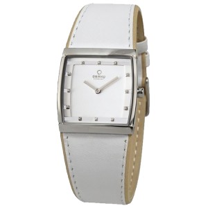 OBAKU V102LCCRW - Lund Lille Snow - Damski - Zegarek na pasku skórzanym