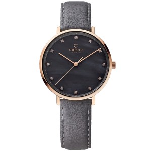 OBAKU V186LXVJRJ - Vest Pebble - Damski - Zegarek na pasku skórzanym