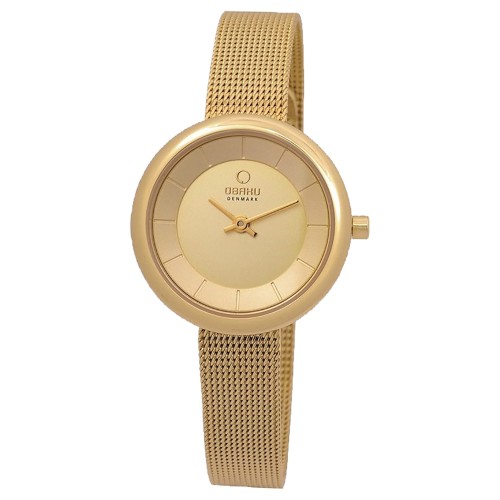 OBAKU V146LGGMG - Stille Gold - Damski - Zegarek na bransolecie mesh