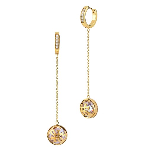 GUESS JUBE01391JWYGT/U - 4G Logo Boule - Damskie - Kolczyki ze stali nierdzewnej