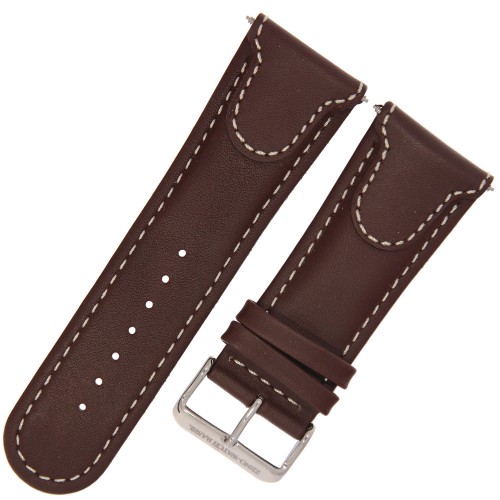 ZENO-WATCH BASEL - 30mm - CIEMNY BRĄZ - Skórzany pasek do zegarka