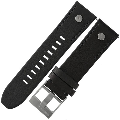 DIESEL On Full Guard DZT2001 - 24mm - CZARNY - Skórzany pasek do zegarka