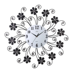 JVD HJ89 - 58cm - Zegar ścienny - Metal i Kryształki
