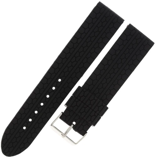 PACIFIC U10 - Czarny - 22mm - Silikonowy pasek do zegarka