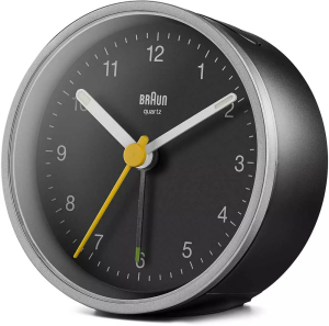 BRAUN BC12SB - 7,5x7,5cm - SZARY / Czarny - Budzik wskazówkowy