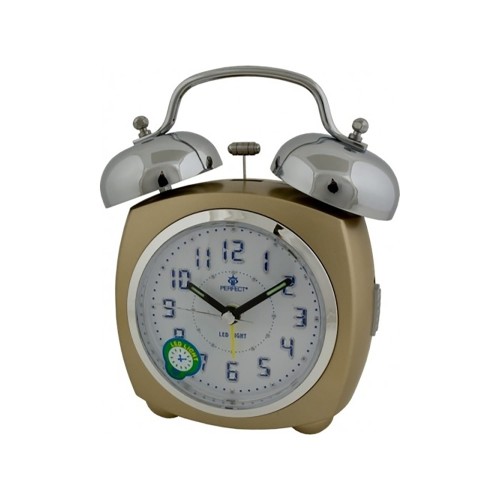 PERFECT BA930B - 10x13cm - Budzik wskazówkowy - Złoty