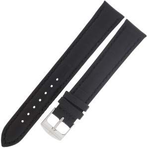 HORIDO 0181L - CZARNY - 18mm - Skórzany pasek do zegarka