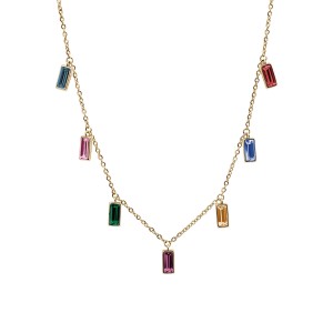 BROSWAY BYM05 - Symphonia - Damski - Naszyjnik stalowy KOLOROWE kryształki