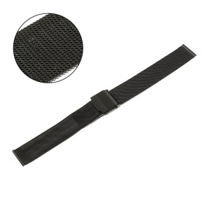 PACIFIC MS04 - Czarny - 12mm - Stalowa bransoleta do zegarka (mesh)