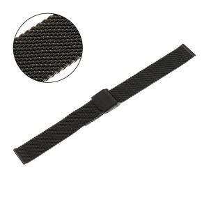 PACIFIC MS06 - Czarna - 22mm - Stalowa bransoleta do zegarka (mesh)