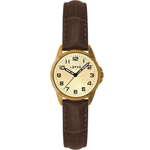 LAVVU LWL5017 - Stockholm Gold - Damski - Zegarek na pasku skórzanym