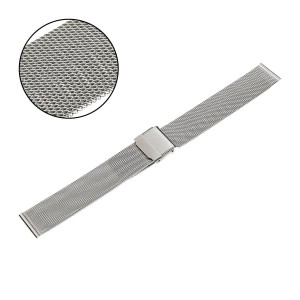 PACIFIC MS04 - Srebrna - 16mm - Stalowa bransoleta do zegarka (mesh)