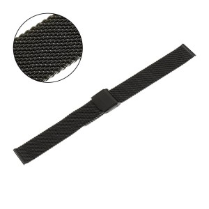 PACIFIC MS06 - Czarna - 18mm - Stalowa bransoleta do zegarka (mesh)