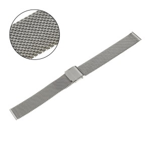 PACIFIC MS06 - Srebrna - 16mm - Stalowa bransoleta do zegarka (mesh)