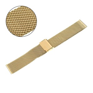 PACIFIC MS 08 - Żółto Złota - 18mm - Siatka - Bransoleta do zegarka