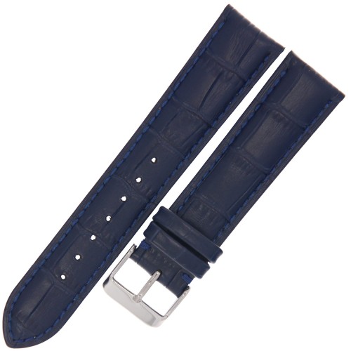 TEKLA K40 - 18mm - Krokodyl - GRANATOWY - Skórzany pasek do zegarka