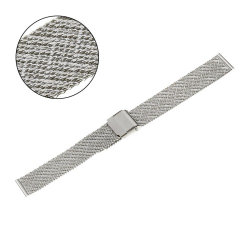 PACIFIC MS06R - Srebrna - 12mm - Stalowa bransoletka do zegarka (mesh)