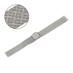 PACIFIC MS06R - Srebrna - 18mm - Stalowa bransoletka do zegarka (mesh)