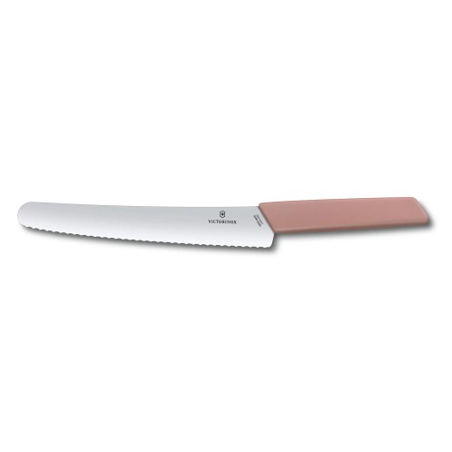 VICTORINOX 6.9076.22W5B - 22cm - RÓŻOWY - Nóż do chleba i ciast o ząbkowanym ostrzu
